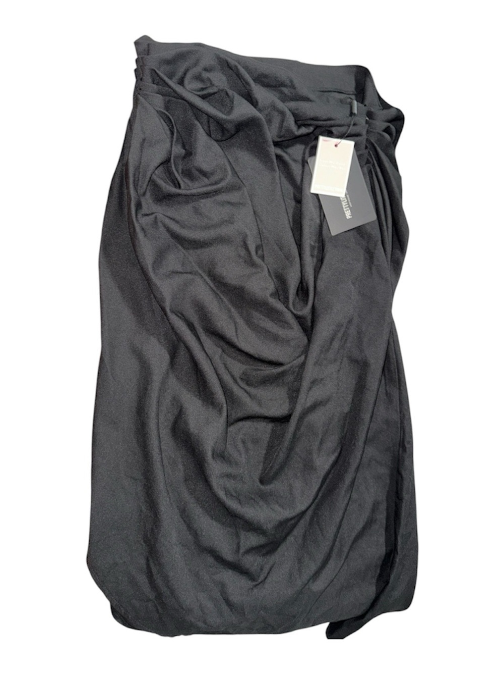 PrettyLittleThing Black Asymmetrical Draped Skirt